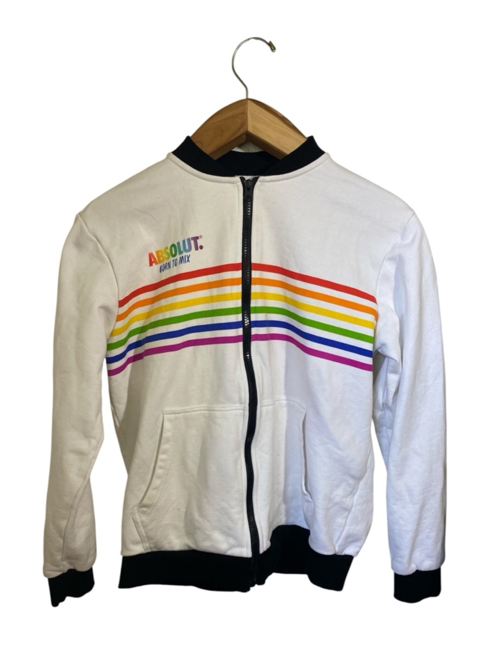 Absolut Pride Rainbow Bomber Jacket Zip Up Size Medium 🌈